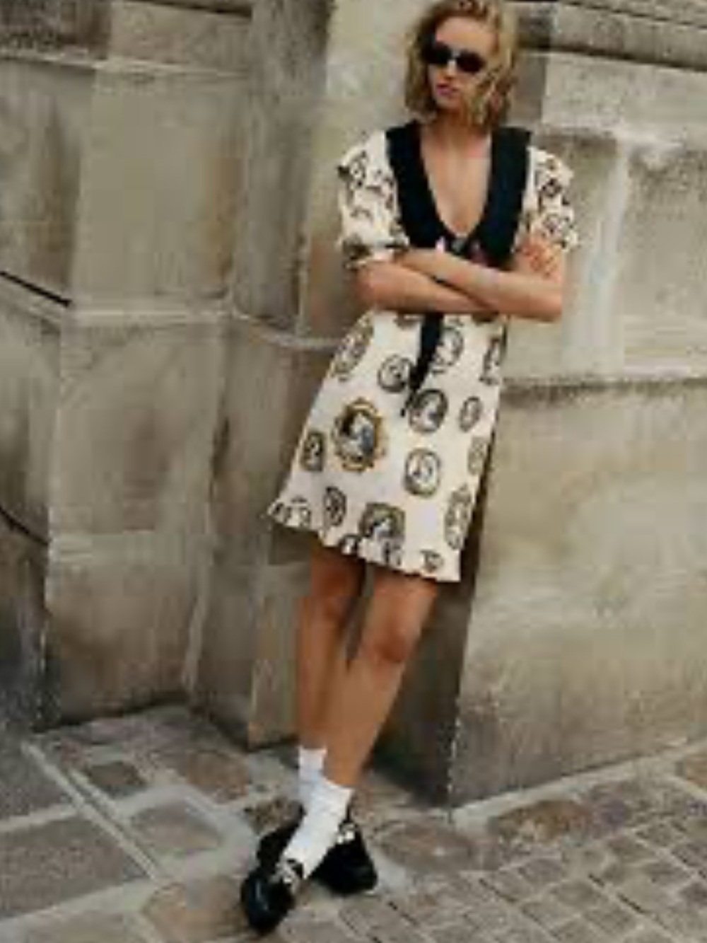 NWT Anthro Maeve Satin Portrait Front-Tie Mini Dress baroque-inspired look, S - Picture 12 of 13